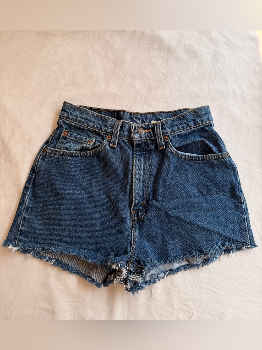 Authentic Vintage Levi’s 521 High-Waisted, Denim Cutoffs  – summer 1985 -1996